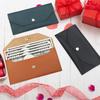 Solid Color PU Leather Business Card and Cash Wallet Envelope Set