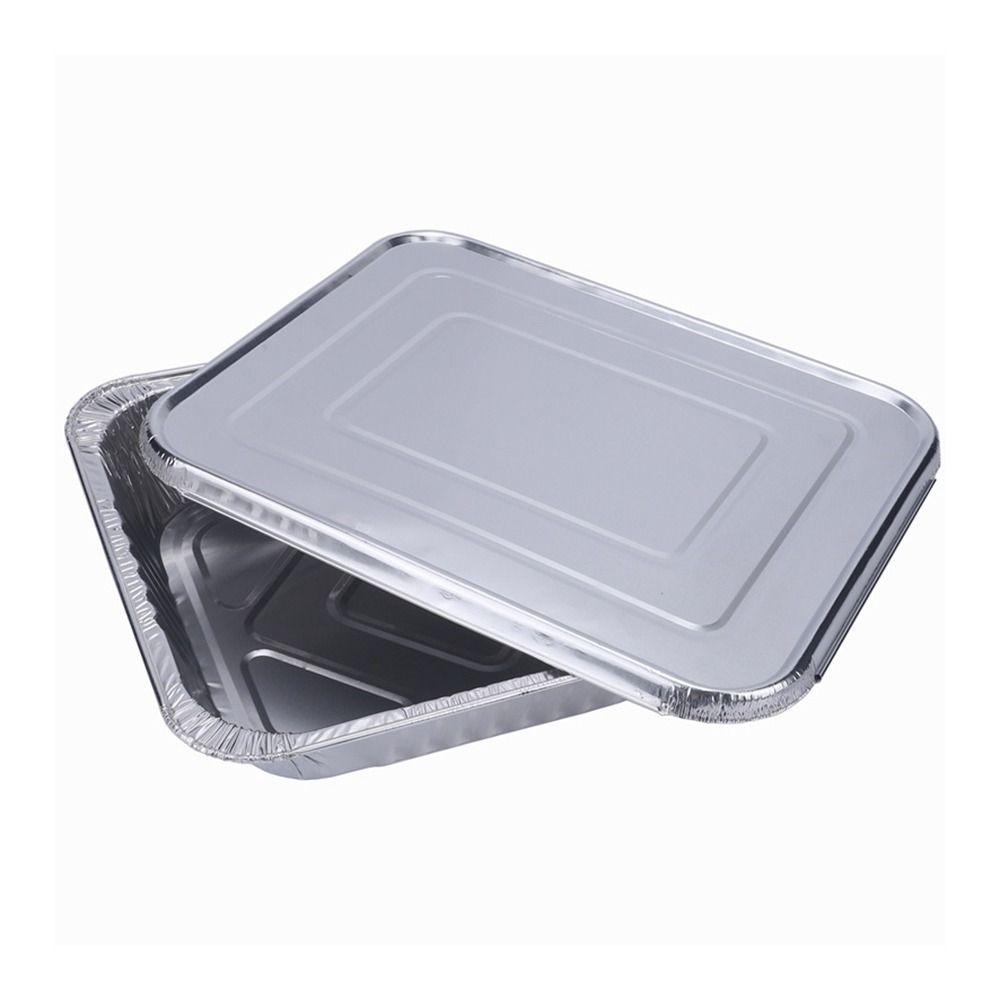 5Pcs 12 Inch Aluminum Foil Box Non-stick Baking Tray Portable Food Container  Oven BBQ Baking Tools