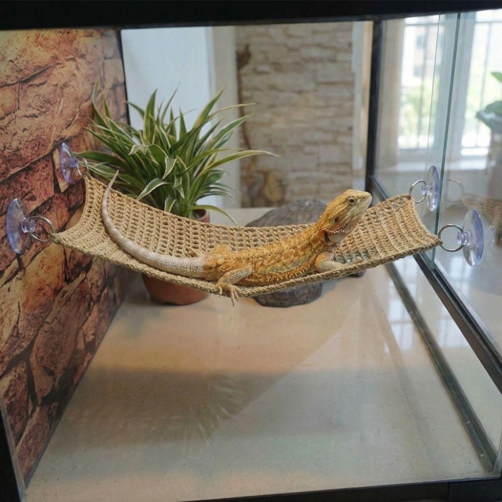 Suction Cup Lizard Hammock Hanging Reptile Mesh Hammock Pet Bed Swing  Pet Resting