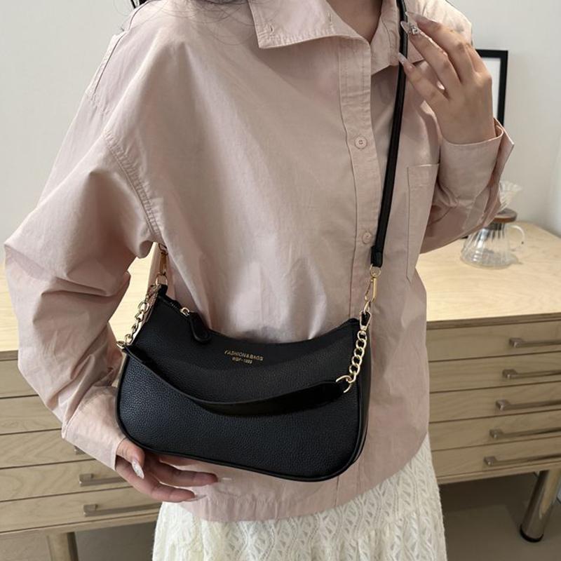 Stylish Luxury Design PU Leather Hobo Shoulder Bag Women Cherry Pendant Small Crossbody Bag For Daily Use Tote Bag