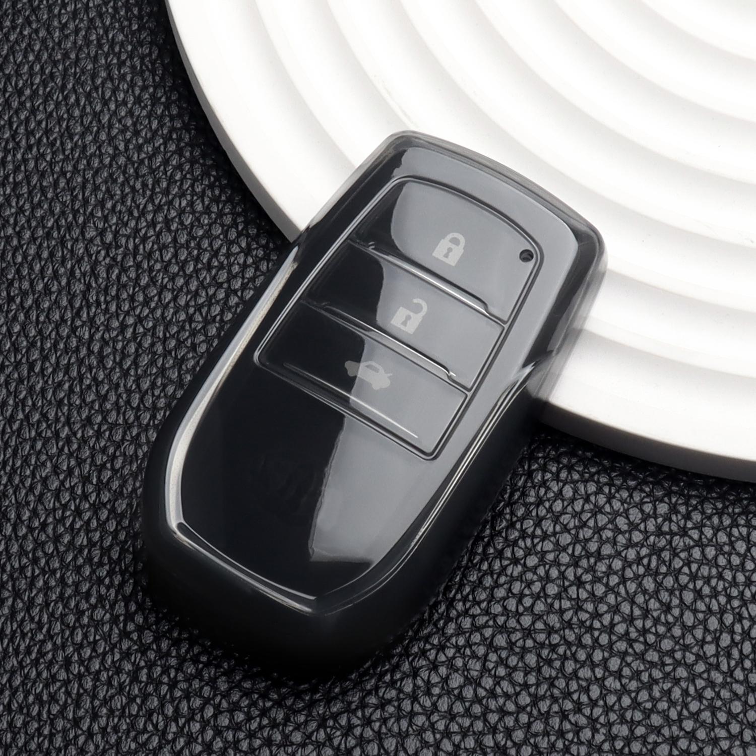 

Soft TPU Car Key Case Cover for Toyota C-HR Prius RAV 4 Camry Corolla Land Cruiser 200 Prado Crown Highlander Reiz Accessories чорний