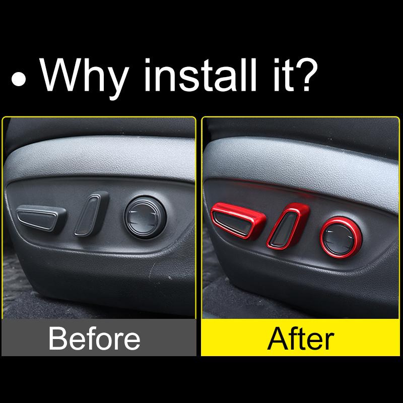 6PCS ABS Car Seat Adjustment Switch Knob Trim Cover Stickers For Toyota RAV4 XA50 Hybrid 2019 2020 2021 2022 2023 2024 RAV 4