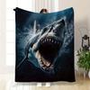 1pc Shark Attack Design Flannel Throw Blanket - Soft, Lightweight, All-Season Comfort with High-Definition Digital Print - Perfect Gift for Boys, Men,