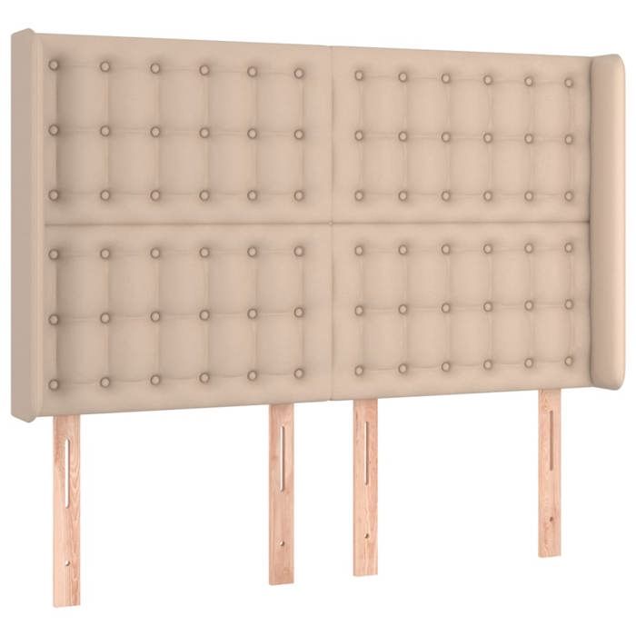 VidaXL Tête de Lit à LED Meuble de Chambre à Coucher Accessoire de Lit Double Tête de Cadre de Lit Intérieur Cappuccino 3124143