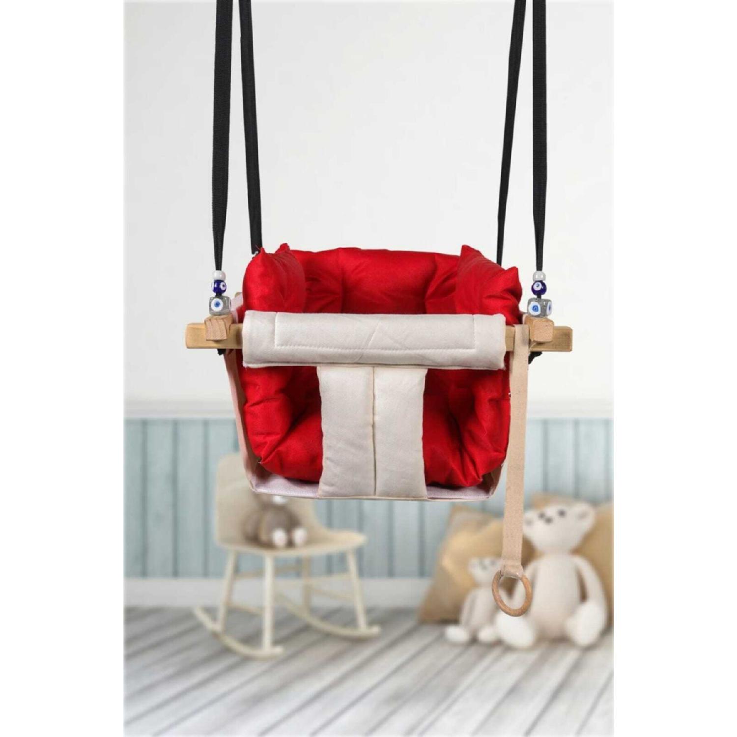 

Red Swing Hanging On The Luxury Ceiling Is The Inner And Outdoor червоний