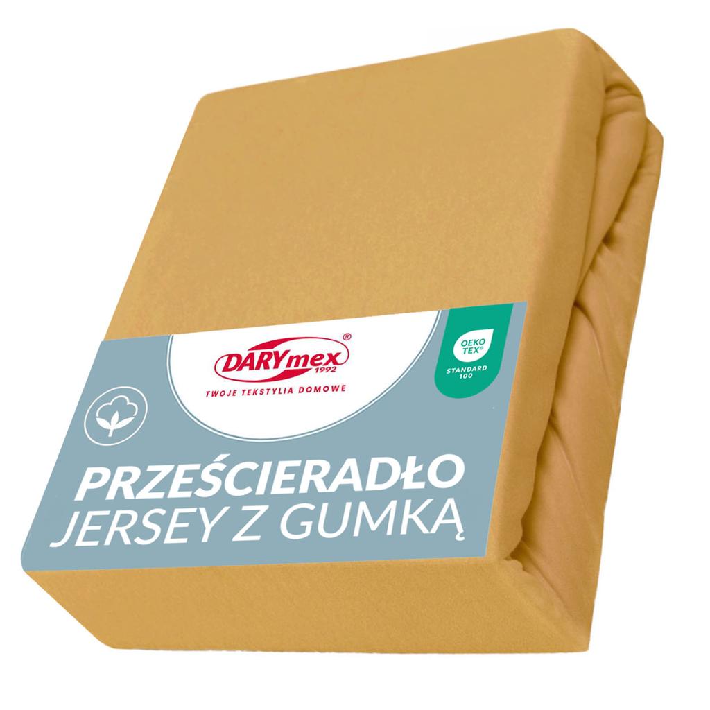 Fitted Sheet 90x200 Elastic JERSEY 100% COTTON Dark Yellow