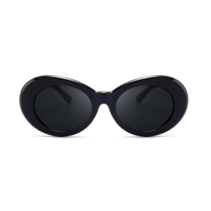 Vintage Oval Round Sunglasses Woman Designer Sunglasses Female Male Black White Mirror Kurt Cobain Glasses Sun Glasses