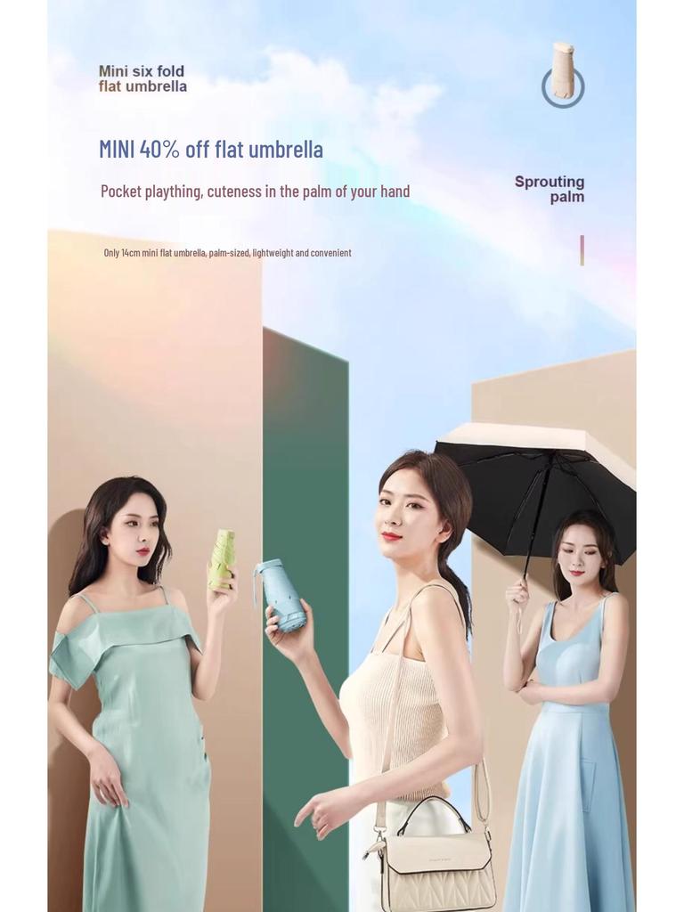 40% Off Compact Capsule Umbrella – Sunshade & UV Protection, Rain or Shine