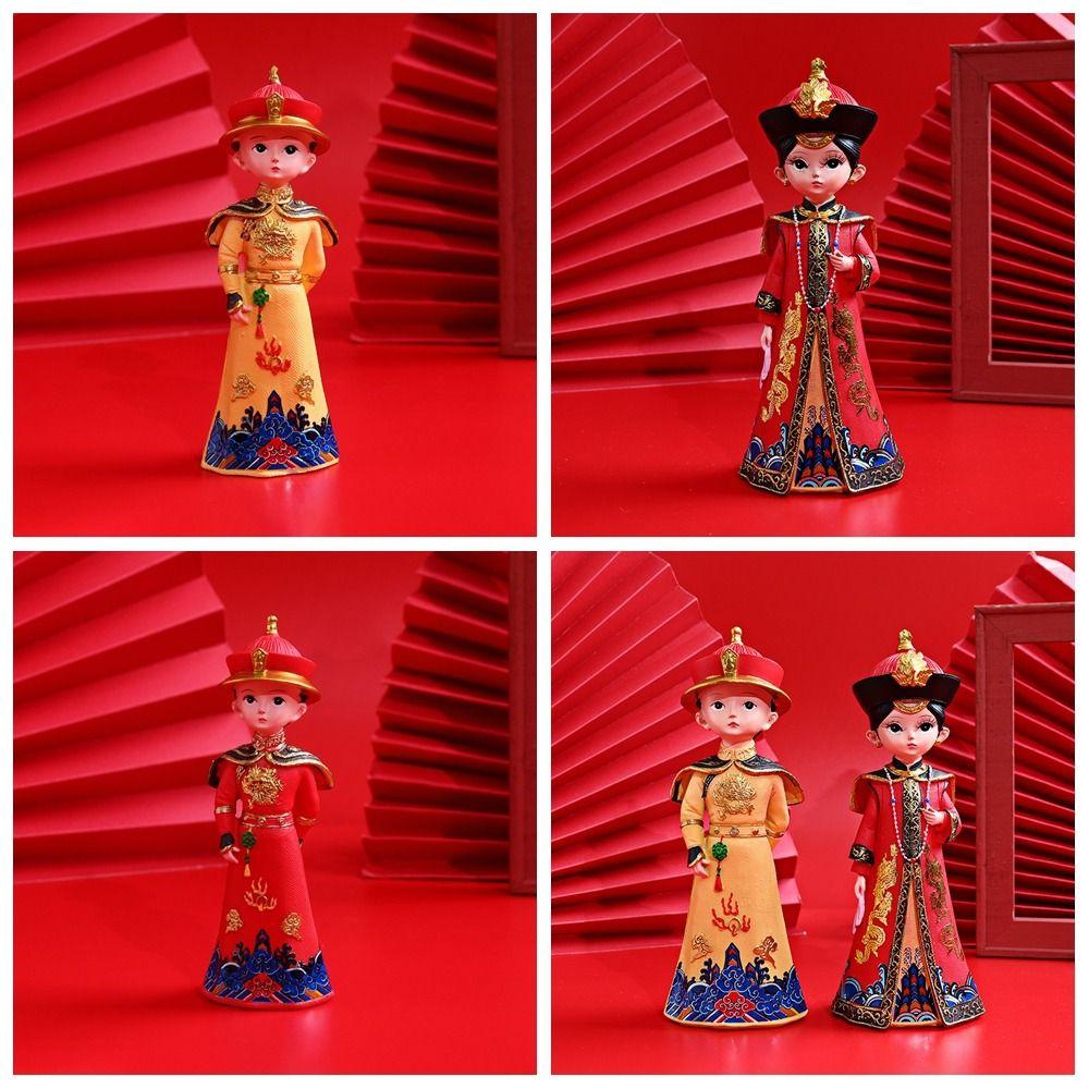 

Handmade Court Resin Statue Ancient Figures Queen Resin Ornaments Retro Emperor Model Desktop 12cm-style 1