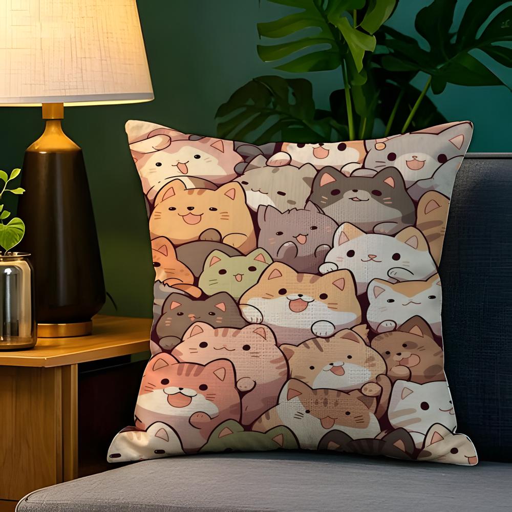 Summer Animal Plant Floral Decorations 2 Pillow Case Natural Linen Pillow Case Double-Sided Decor Sofa Pillowcase Home Decor