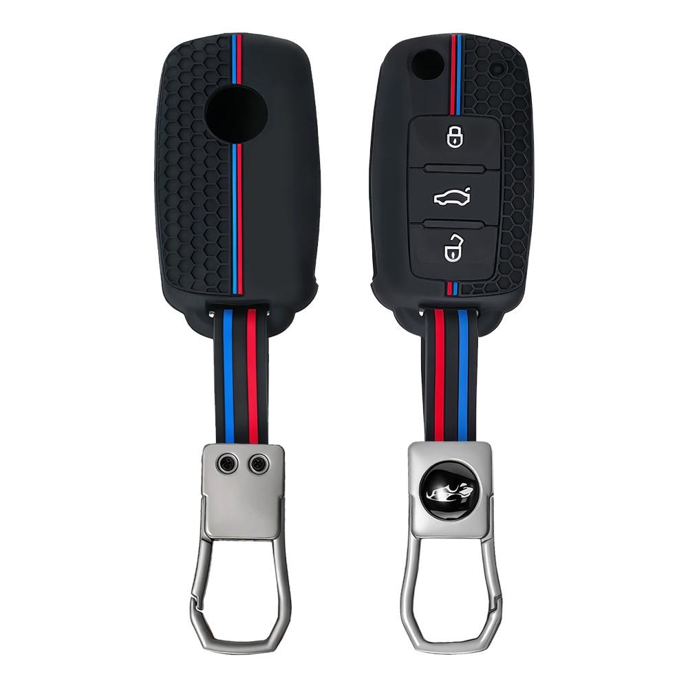 Silicone Car Key Case Protect Cover For Skoda Yeti Superb Rapid Octavia For Seat Leon Ibiza For Vw Volkswagen Golf Jetta Polo