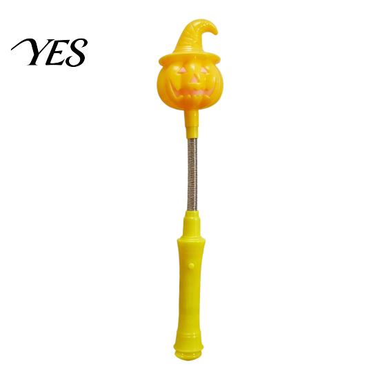 Halloween Party Decoration LED Glow Stick for Kids, Spooky Pumpkin Ghost Flashing Light Lighted Up Rod with Spring Holiday Favors