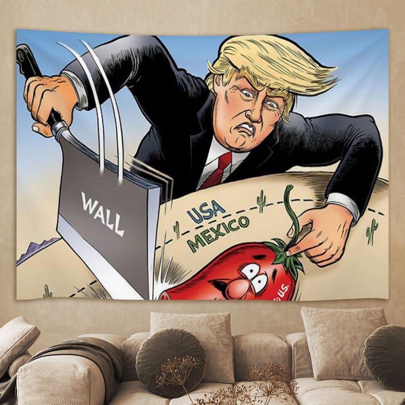 Funny Trump tapestry 75x100 чёрный