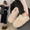 Fashionable High Quality and Warm Furry Slippers Women's Winter Outdoor Wear 2025 New Style Winter Fleece Cotton Shoes
