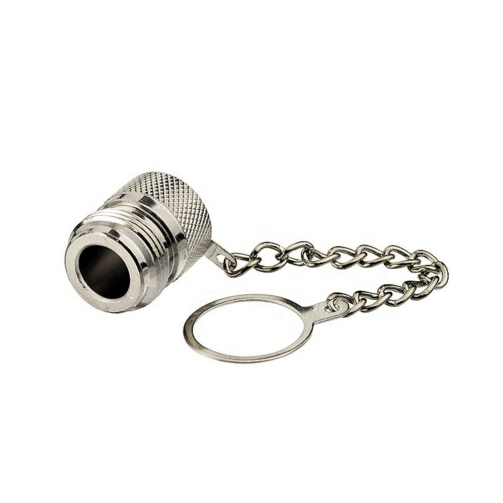 Metal Construction RF Coaxial Connector With Chain Anti-Loss Design N-Type Connector Female Head Male Plug Dust Cap