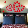 Red heart-shaped Wall Decor Wall Sticker PVC Love Valentine's Day Atmosphere Wedding Party Window Sticker Self-adhesive Stickers