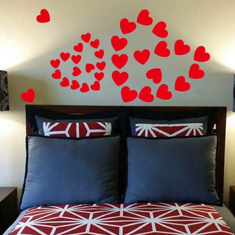 Red heart-shaped Wall Decor Wall Sticker PVC Love Valentine's Day Atmosphere Wedding Party Window Sticker Self-adhesive Stickers