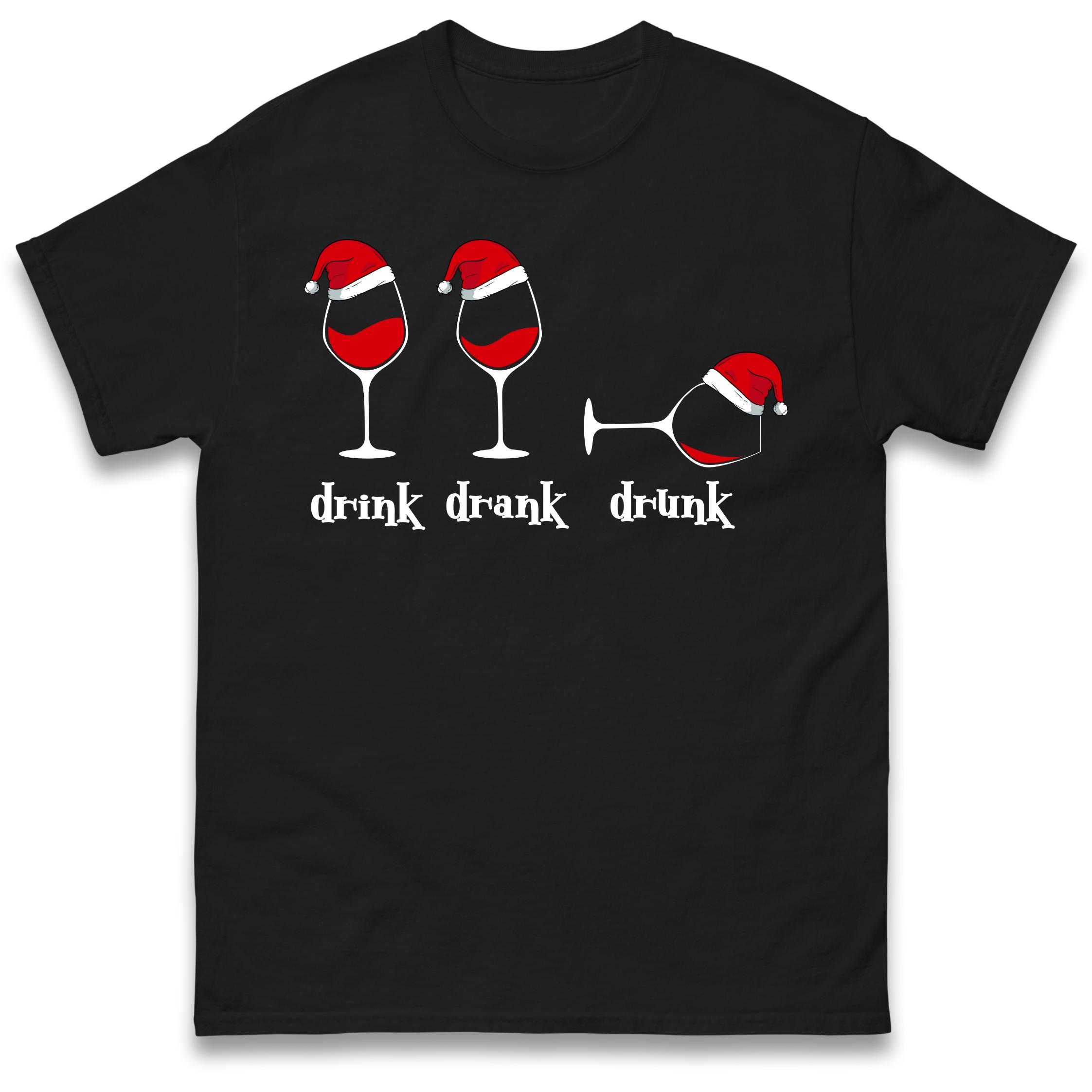 Пить Пил Пьяный Вино Рождество Футболка Мужская Женская Унисекс Топы Футболки 4XL