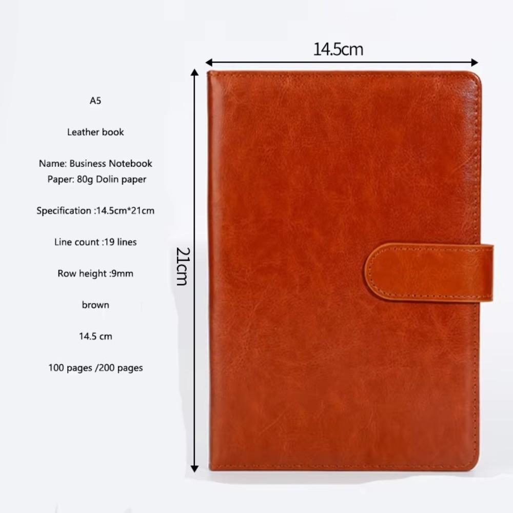 A5 Business Notebook PU Leather Hardcover Notebook Simple Meeting Record Book  Office Stationery