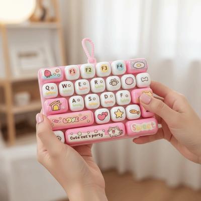 26 Key Decompression Button Toy Cute Design Keyboard Keychain  Accessories Gift
