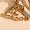 MamacitaSlay Luxury Evening Party Sparking Cubic Zirconia Hoops Stainless steel earrings woman 18K Gold Plated Jewelry
