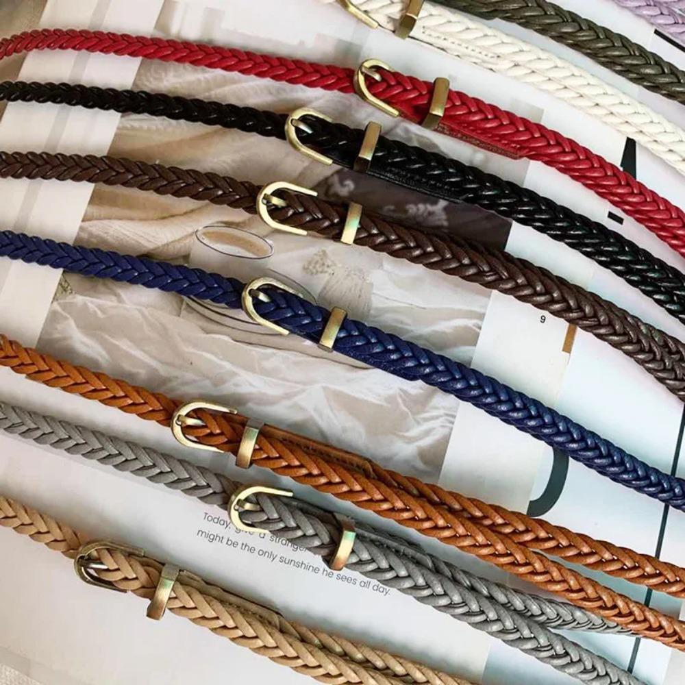 Non-perforated Thin Waist Belt, Women's Retro Decoration, Dress, Coat, Waist Seal, Versatile, Simple and High-end, Jeans Belt