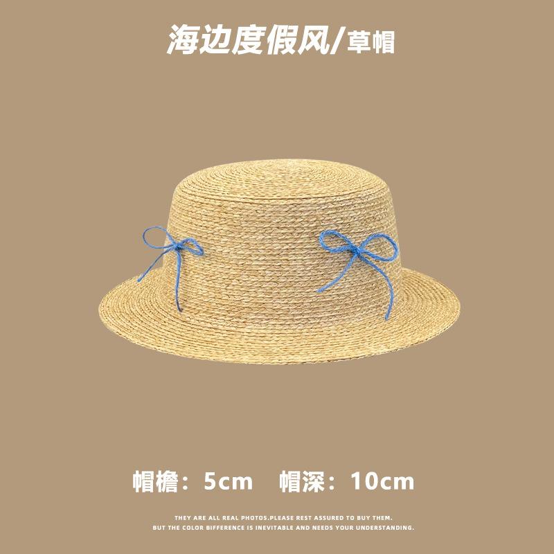 Cappello di paglia donna estate nuovo vacanza al mare spiaggia cappello parasole coprivolto francese cappello parasole cappello protezione solare foto