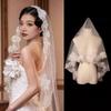Soft Tulle Wedding Veils Lace Flower Bride Head Gauze Elegant Bridal Veil  Wedding Accessories