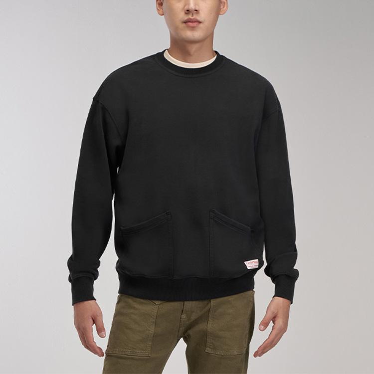 Levis Solid Label Cotton Crew Neck Long Sleeve Sweatshirt Men sweatshirt Black A0147-0001