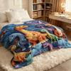 VIKAMA Cute Jurassic Dinosaur Fleece Blanket,3D Stuffed Look Print Toddler Bed Cover,Kids Room Decor All Season Nap Throw