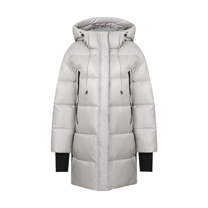 2025 new down padded clothes women's thickened Korean version loose hooded medium and long knee padded clothes winter padded jacket