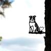 1pc Dog On Branch Steel Silhouette Metal Wall Art: Ideal Patio Decoration for Birthdays