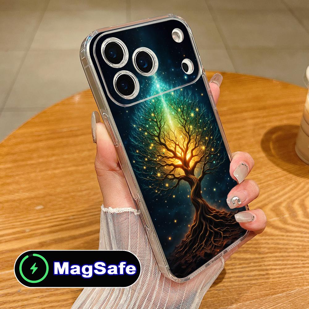 Coque de téléphone portable Arbre de Vie du Monde pour iPhone 17 16 15 14 13 12 11 Air Pro Max Plus Mini Magsafe Coque Transparente Colorée
