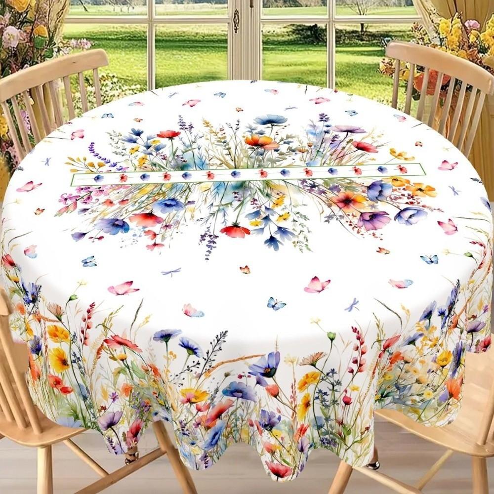 Flower Printed Rectangle Tablecloth Country Rooster Round Table Cloth Table Cover Beauty Massage