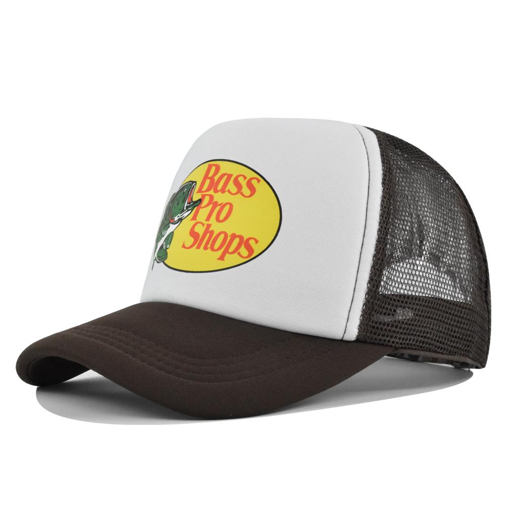 Klassische Logo Trucker-Kappe, Weiß & Hellblau Atmungsaktive Mesh-Baseballkappe, Verstellbarer Outdoor-Sonnenhut zum Angeln