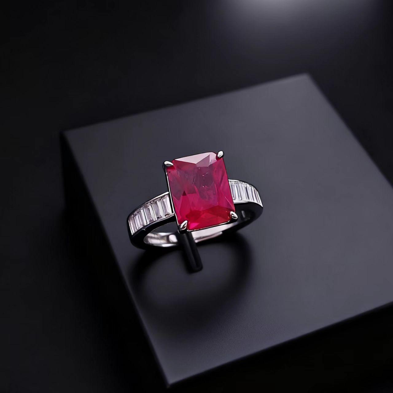 Имитация ювелирных изделий 8x10 Изумруд Рубин Набор ювелирных изделий Серьги Кольцо Разноцветный Браслет-сокровище Gold-plated copper