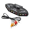 Audio Video AV RCA Splitter Switch Selector Box Splitter with 3-Way 3 RCA Cable for STB TV DVD Player for XBOX PS2