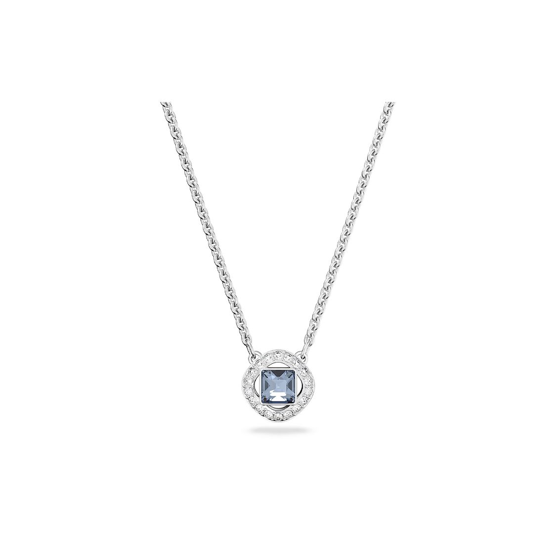 Swarovski Una Angelic Square Cut Rhodium Plated Necklace Women necklace 5662142 Box (Random Color)