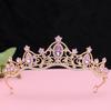 Couronne Tiara de Mariée de Luxe, Couronne de Mariage en Cristal Plaqué Argent pour Mariée Fête d'Anniversaire