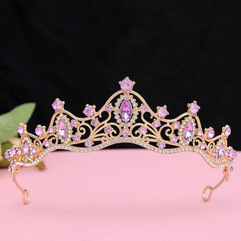 Couronne Tiara de Mariée de Luxe, Couronne de Mariage en Cristal Plaqué Argent pour Mariée Fête d'Anniversaire