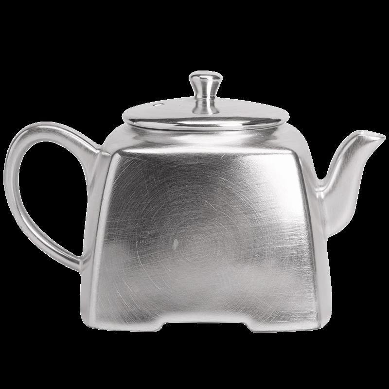 SUSHI CERAMICS Керамический квадратный чайник ручной работы с серебряным покрытием