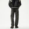 Tooling Denim Black Grey Star Embroidered Spider Web Jeans Men's Straight Loose Casual High Street Trousers