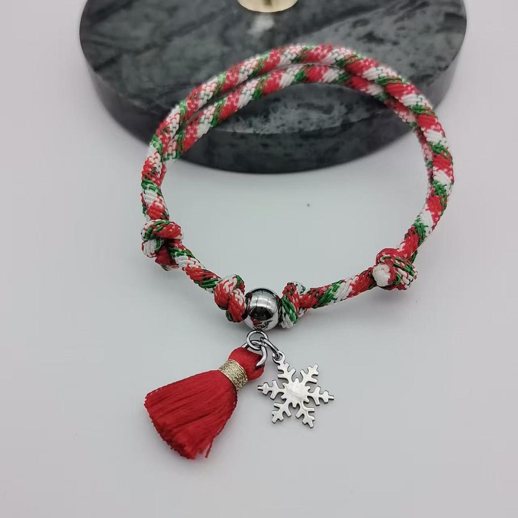 Europäisches & Amerikanisches Edelstahl Schneeflocken Paararmband - Weihnachtsgeschenk.