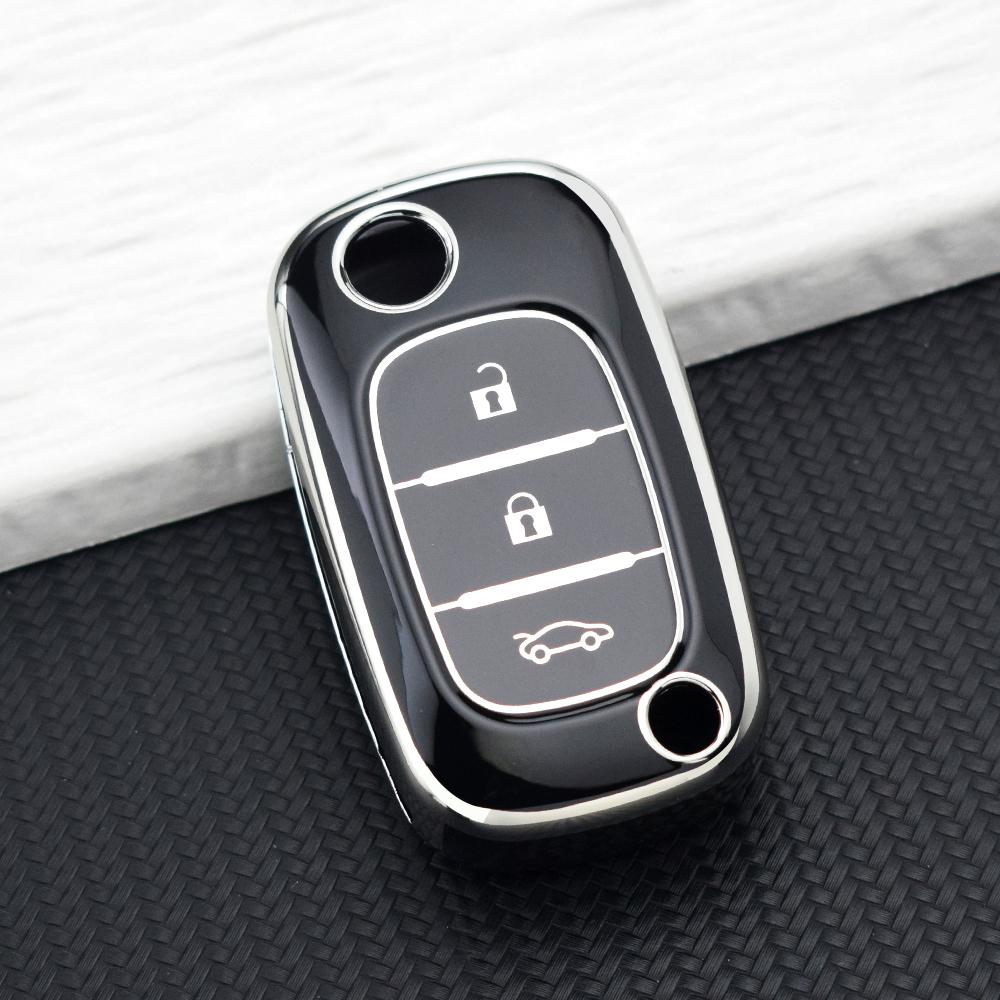 Car Key Case For Renault Clio Megane Fluence for Mercedes LADA Vesta Granta XRay Kalina Priora Sedan TPU Key Cover Fob Keychain