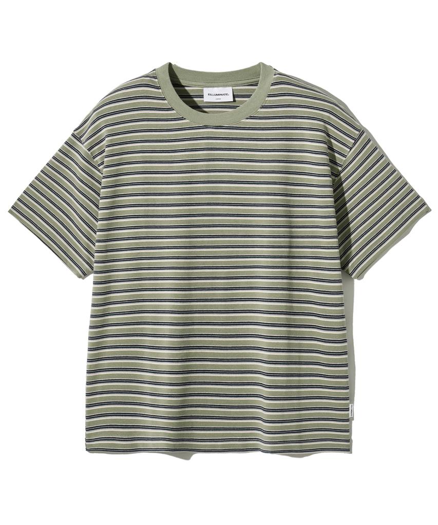 FILLUMINATE Semi-Crop Tone-On-Tone Striped T-Shirt - 3 Colors
