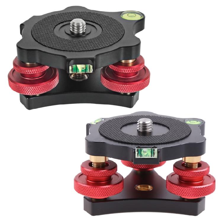 Tri-wheel Aluminum Alloy Fine Adjustment Dials Leveling Base for Camera Tripod