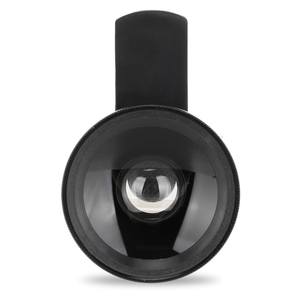 Phone Lens 2 In 1 HD Professional Universal Clip 0.45X Wide Angle 12.5X Macro Lens for Cellphone Tablet Black