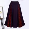 Saia Feminina Halloween Cintura Alta Vintage Vampiros Cosplay Medieval Estampa de Caveira Linha A Barra Solta Cadarço Ajustável Cintura Renda Patchwork