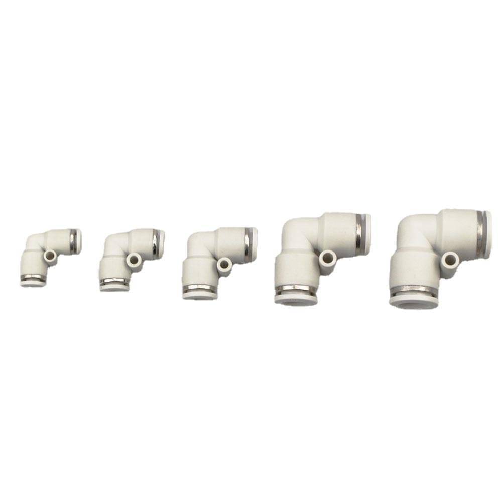 Fit 3 4 6 8 10 12 14 16mm Tube Reducer 90 Degree Elbow Plastic Pneumatic Air Pipe Fitting Fittings Push In Connector Coupler