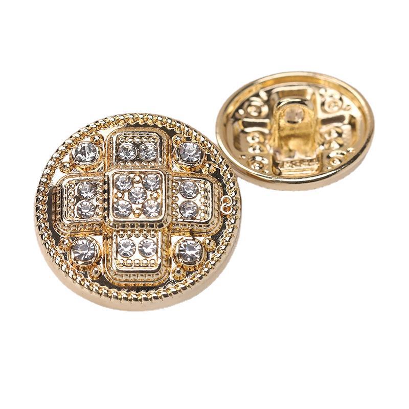 10pcs Beautiful Hollow Flower Shank Buttons High Quality Full Metal Round Buttons Woman Clothes Accessories